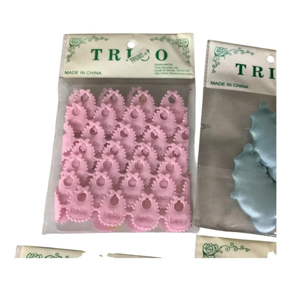 Trico Baby Themed Craft Embellishments 4 Sets Pink And Blue Colors‎